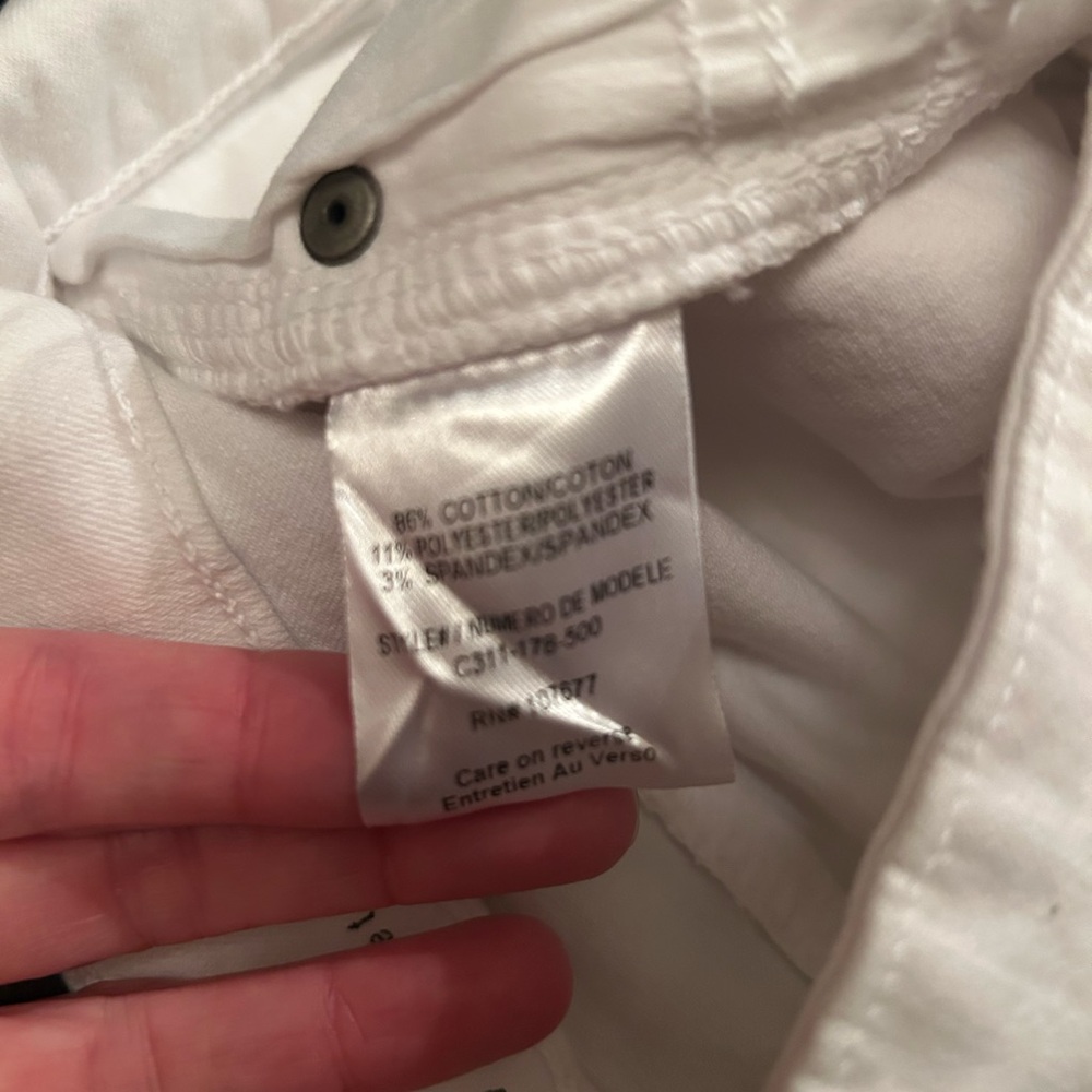 Alice + Olivia Crisp White Jeans Raw Hem Size 0 - Picture 4 of 6